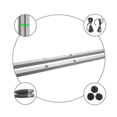 Cortina de seguridad para puertas industriales CG15-8L12 con rango de detección de 12 m, rejilla infrarroja de 8 haces y protección IP67